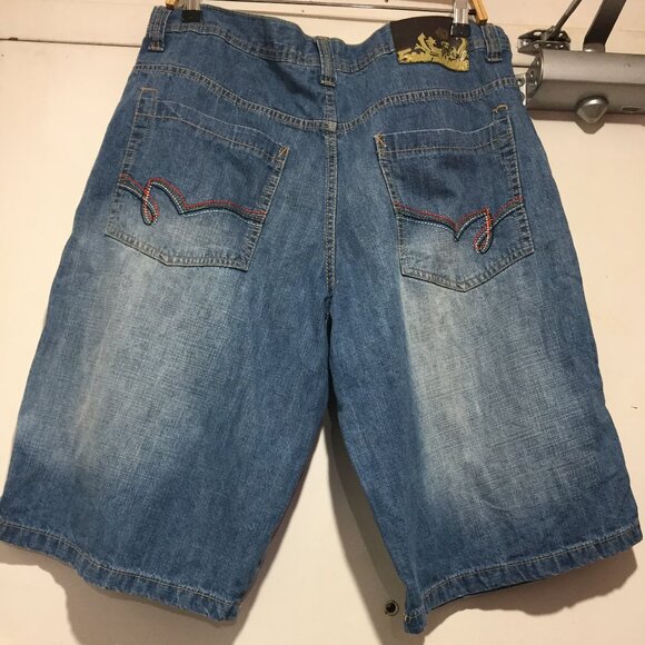 VINTAGE 5IVE JUNGLE & Co. WIDE LEG JEANS SHORTS SIZE 36 - Picture 3 of 8